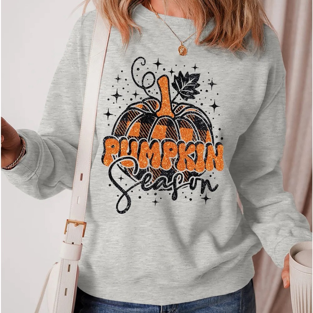 Graphic Round Neck Long Sleeve Sweatshirt